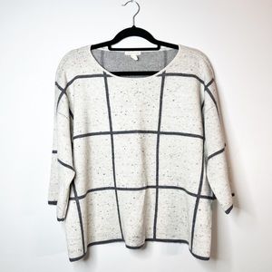 Eileen Fisher Window Pane Sweater szM